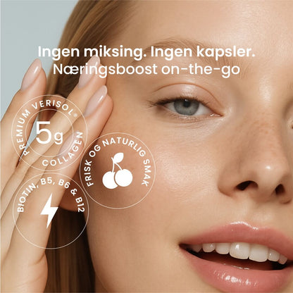 Få en daglig dose av biotin, vitaminer og 5g VERISOL® kollagen – uten miksing eller kapsler. Hydra.sci gir deg en frisk smak og skjønnhetsfordeler på farten.